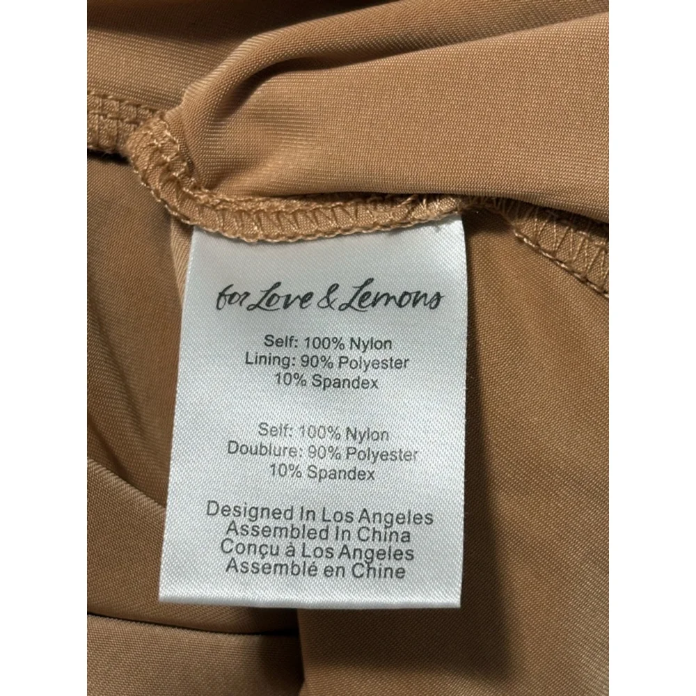 Women's For Love & Lemons Mini Dress XS Beige & Red Floral - Picture 7 of 7